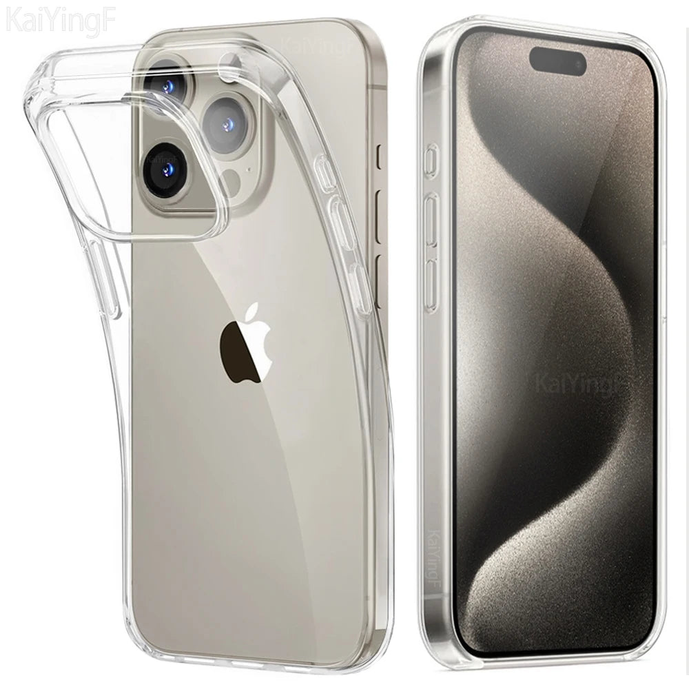 Luxury Transparent Case For iPhone 16 15 11 12 13 14 Pro Max Soft TPU