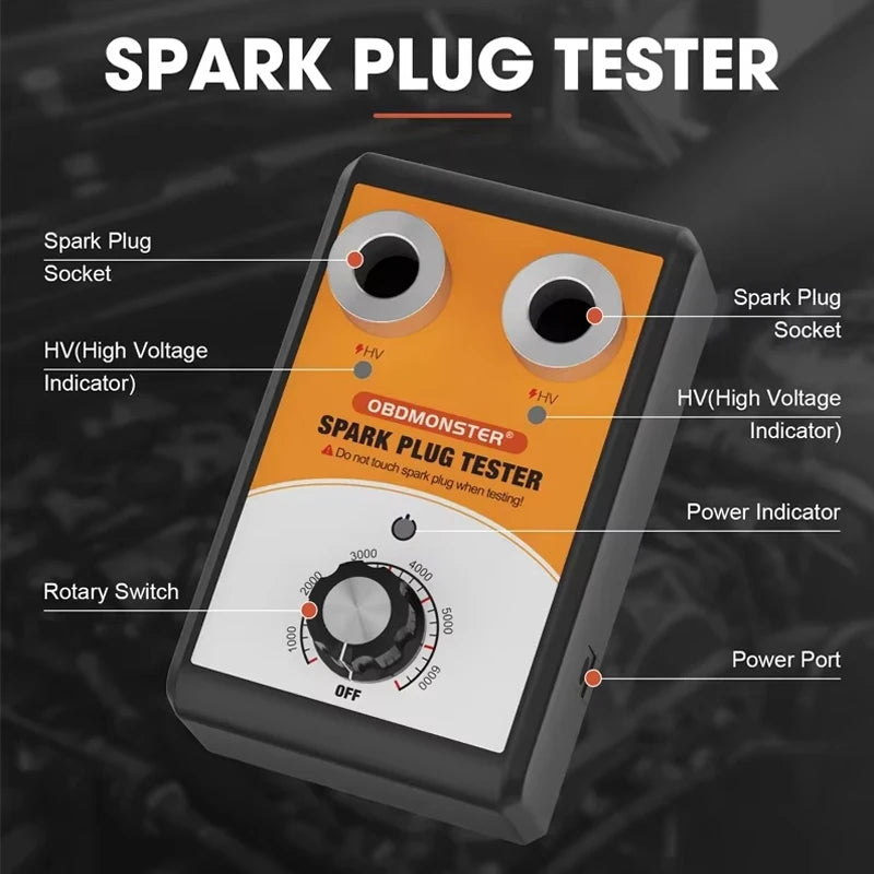 Automobile Spark Plug Tester Double Hole 0-6000rpm Working Frequency