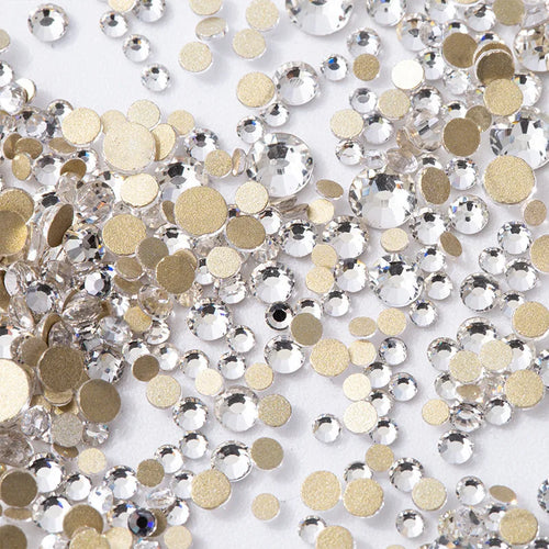 2880PCS SS3-SS20 Multi-colors Mix Size Nail Art Rhinestones Flatback