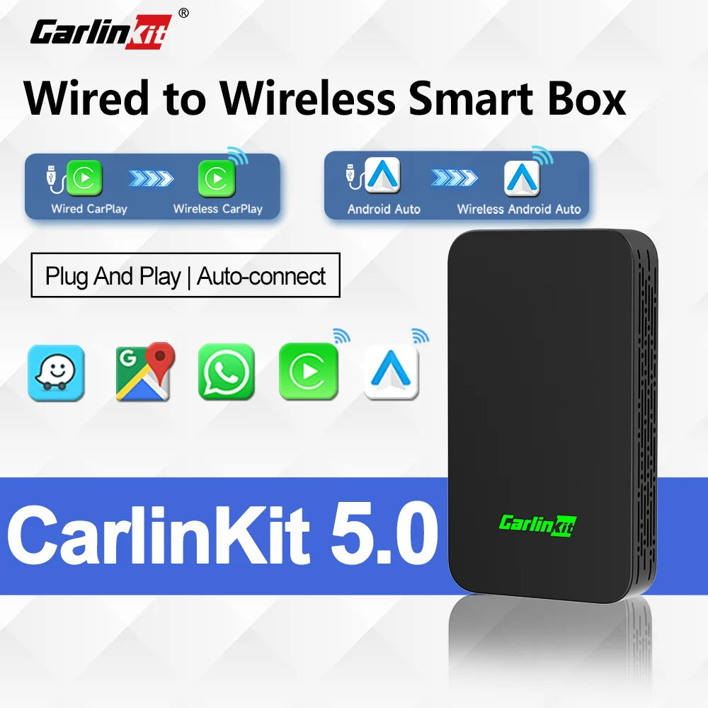 CarlinKit 5.0 2air Mini Wireless Android Auto Wired To Wireless