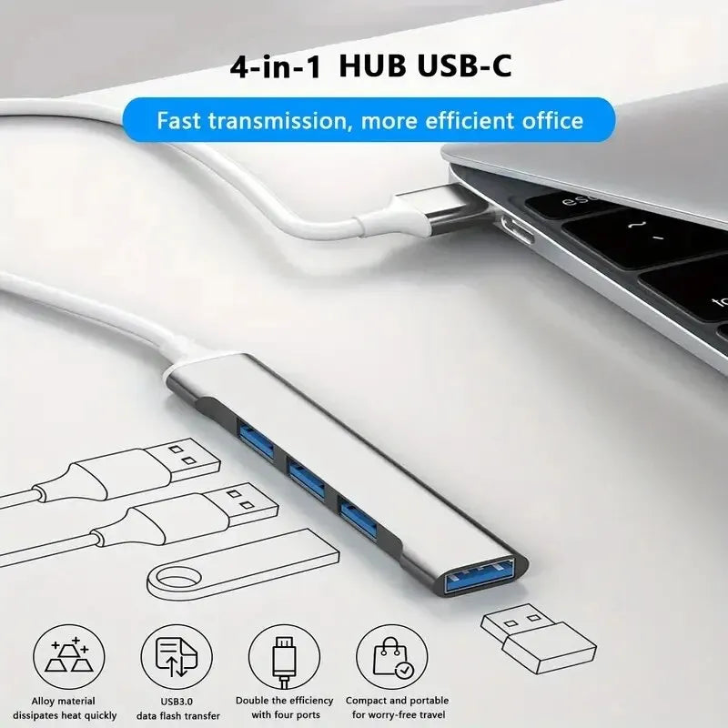 Boost Your Productivity with This 4-in-1 USB C Hub - Compatible with