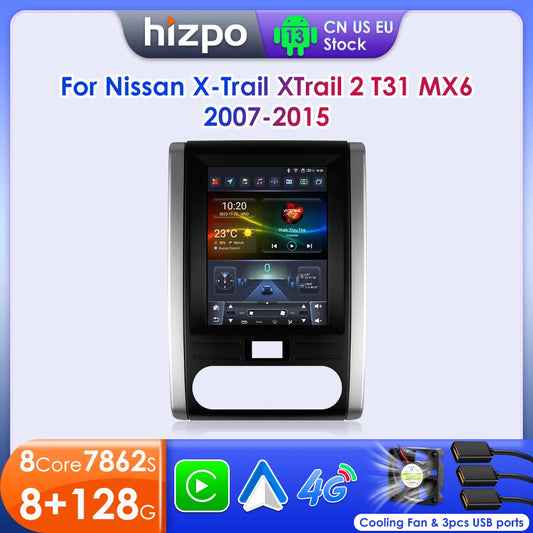 Hizpo For Tesla Style Android 13 Car Radio for Nissan X-Trail Xtrail 2