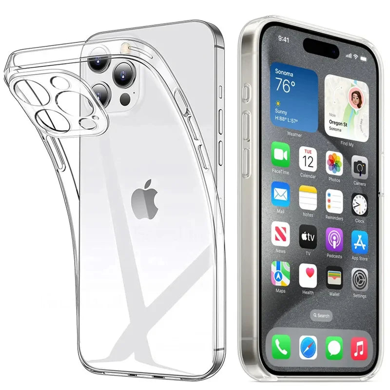 Ultra Thin Silicone Case For iPhone 15 14 13 12 Mini 11 Pro XS Max XR