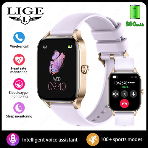 LIGE Fashion Smart Watch Women 1.85” HD Screen Custom Watch Face