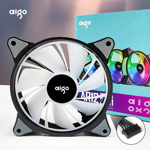 Aigo AR12 120mm PC Gamer Computer Case Fan RGB 12v Heatsink Aura Sync