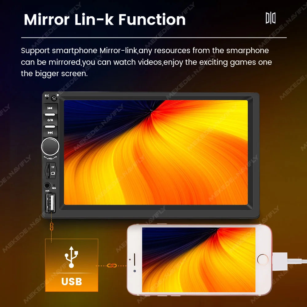 Navifly 1Din 2 Din 7 inch Universal Car Multimedia all-in-one Radio