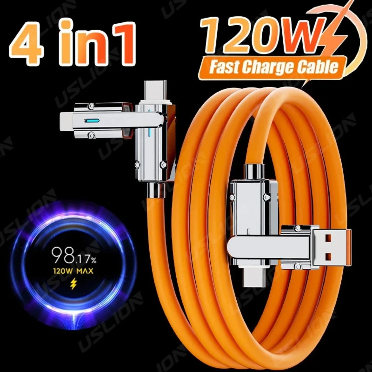 4 In 1 120W USB Type C to Type C IOS Cable 3 IN 1 PD 100W Fast