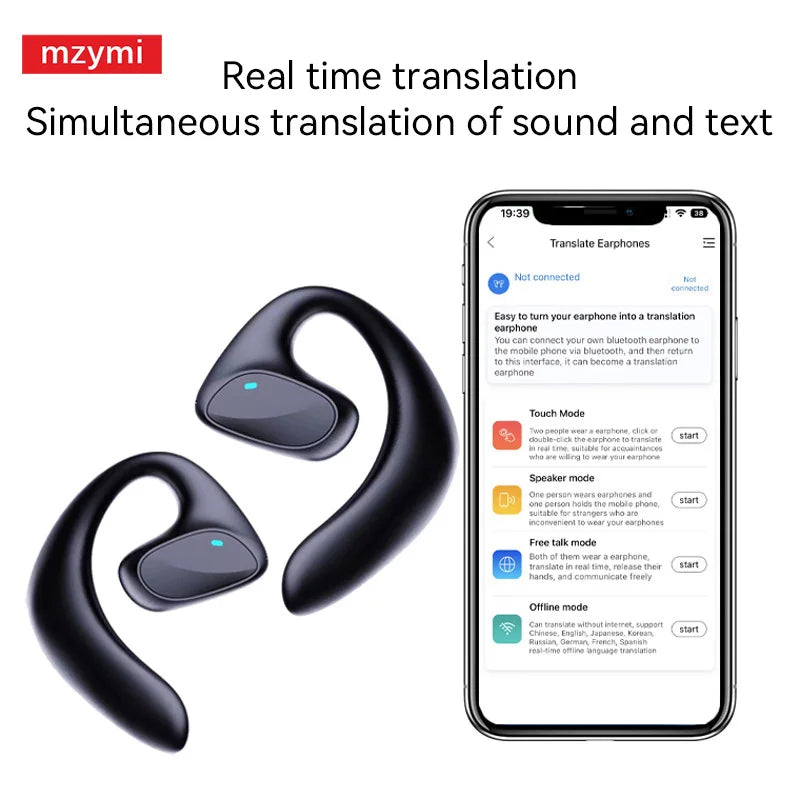 mzymi S900 Wireless Earbuds Bone Conduction With Translation APP