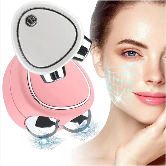 3D Micro Current Beauty Skin Electric Face Massager 3 Gears At Home