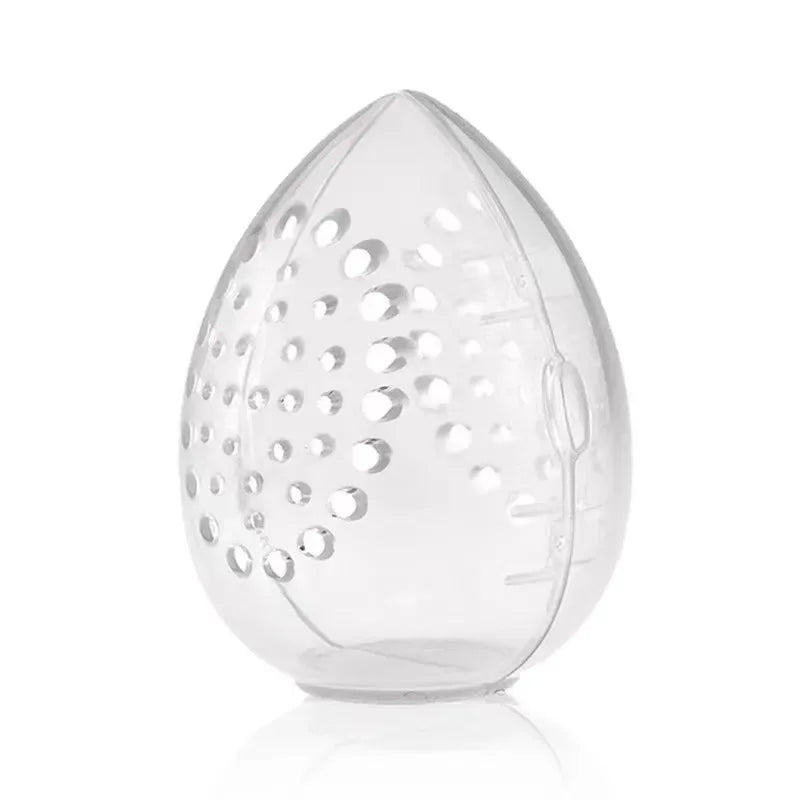 Empty Makeup Sponge Storage Box Plastic Egg Shaped Cosmetic Puff