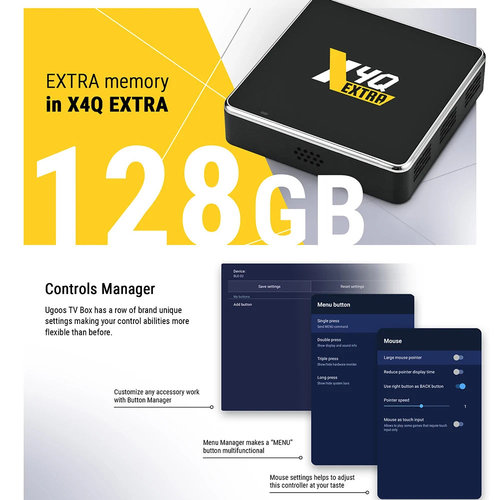 Ugoos X4Q Pro TV BOX Android 11 Smart TV Box S905X4 DDR4 4GB 32GB Wifi