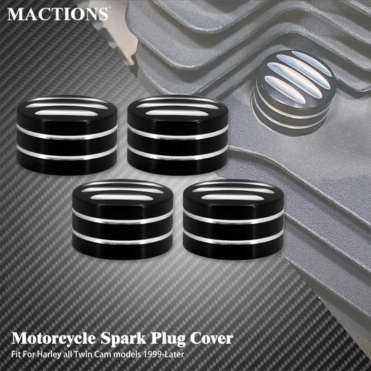 Motorcycle Head Bolts Caps 4pcs Spark Plug Cover Engine Screws Nut For
