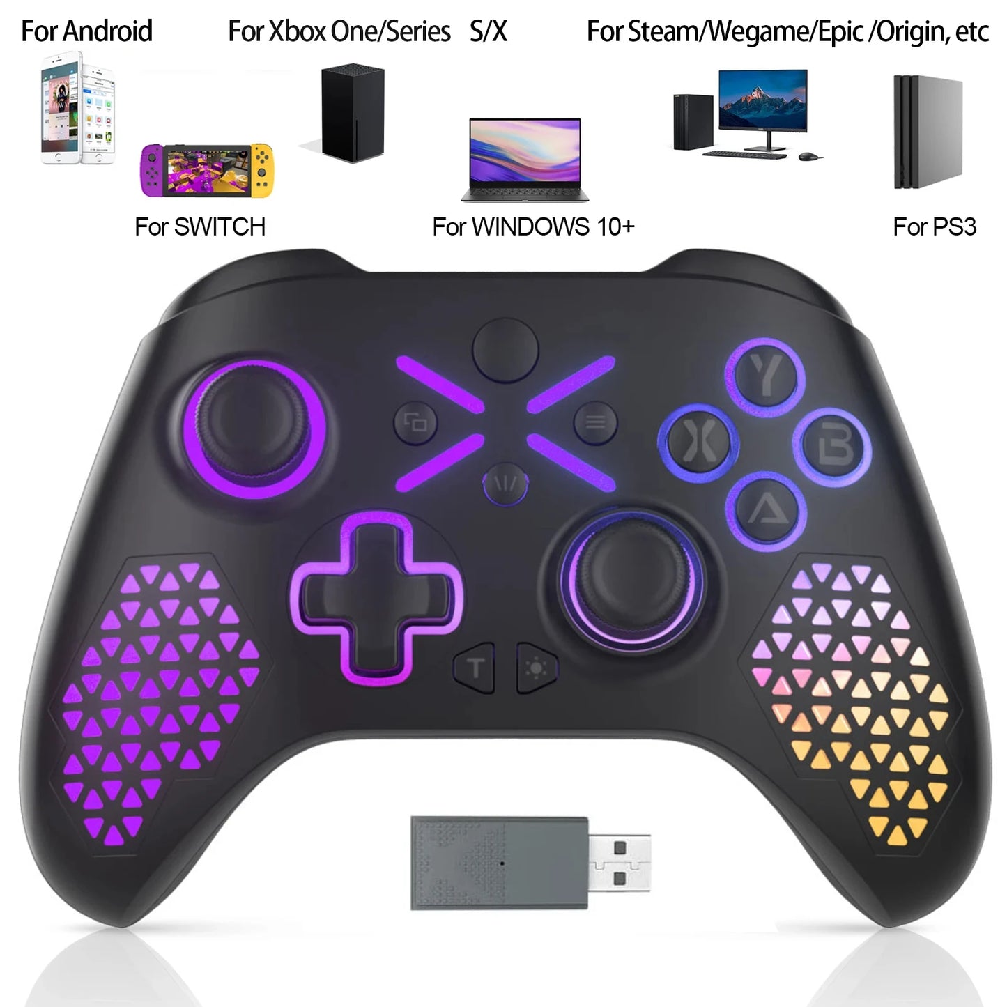 RGB Wireless Controller For Windows PC/Xbox One/xbox Series X/S With