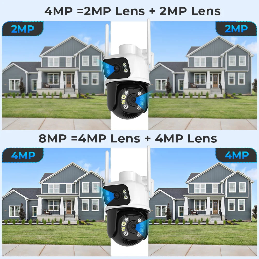 BESDER 8MP PTZ Wifi Camera Outdoor Night Vision Dual Screen Human