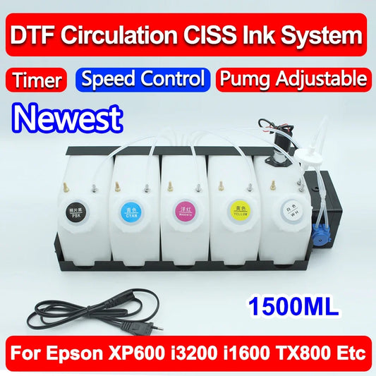1500ML DTF White Ink Circulation CISS System For i3200 i1600 XP600