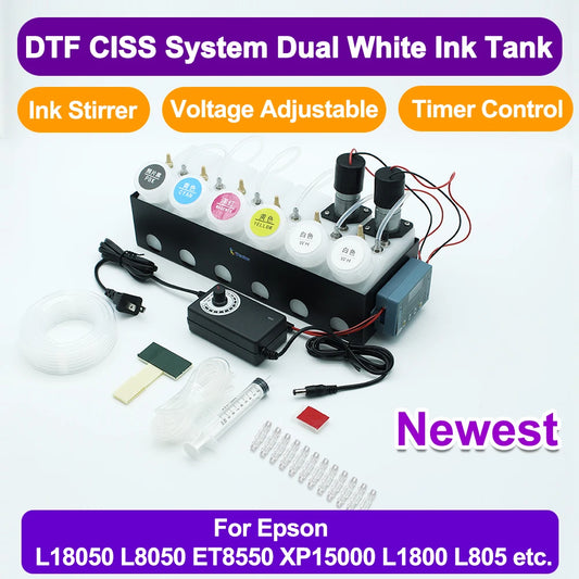 DTF CISS Ink System Convert 250ML DIY Kit Dual White Ink Tank Shake