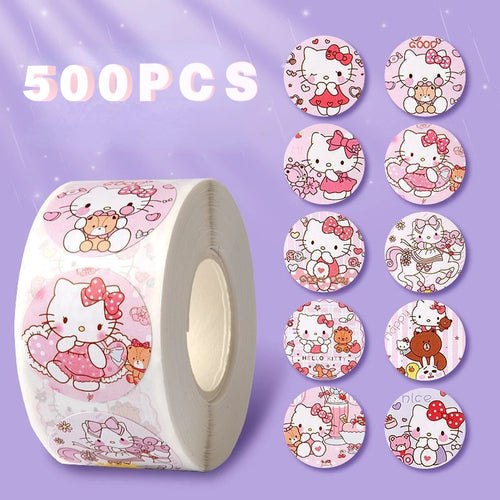 500 PCS Sanrio Hello Kitty Cartoon Sticker Cute Cartoon Kuromi My