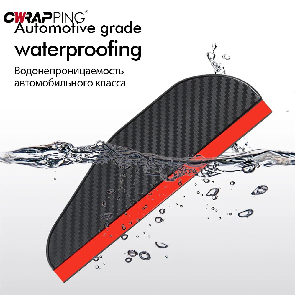 2PCS Car Rearview Mirror Rain Eyebrow Carbon Fiber Sun Visor Shade