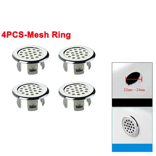 4Pcs Kitchen Bathroom Basin Circular Overflow Drain Cover Decoration