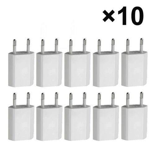 5-10Pcs Universal 5V 1A US Eu AC Home Travel Wall Charger Adapters For