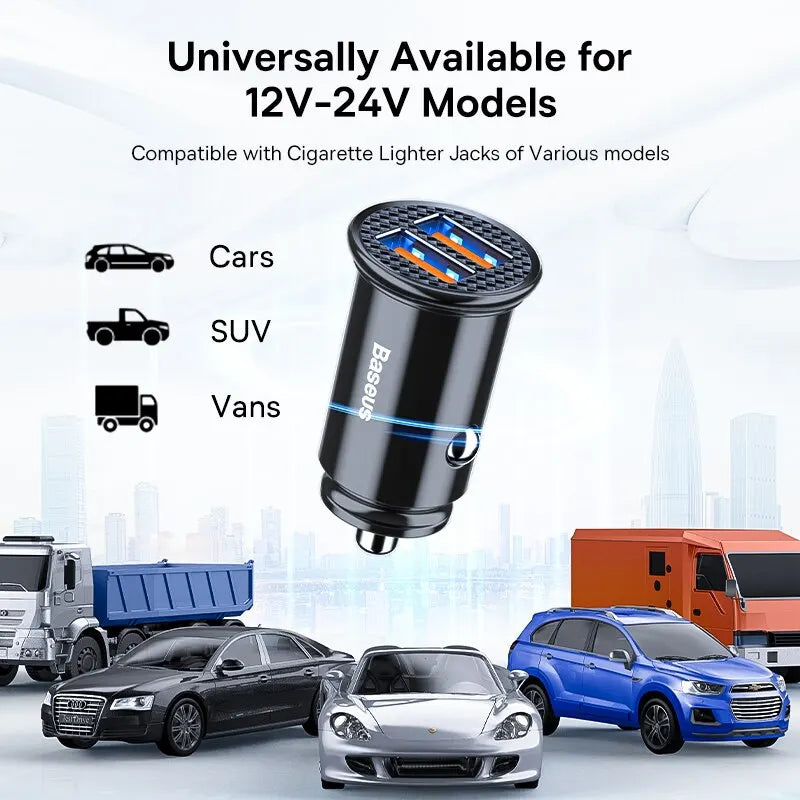 Baseus 30W USB Car Charger Quick Charge 4.0 3.0 FCP SCP USB PD For