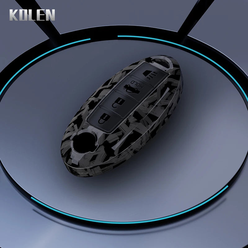 ABS Carbon Fiber Car Key Case Cover For Nissan Qashqai X-Trail T32 T31