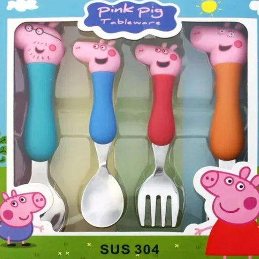 Hasbro Peppa Pig Tableware Fork Spoon Action Doll Toy George Pig Mom