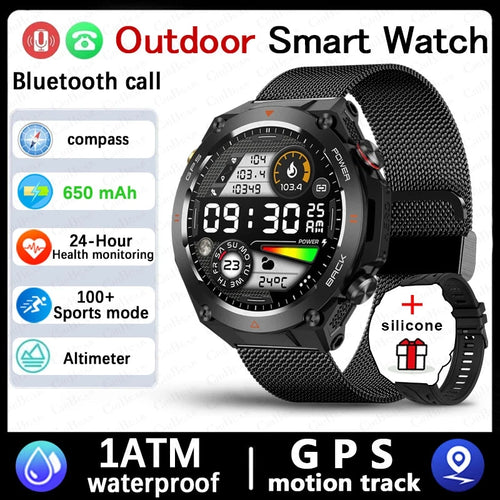 For Huawei Xiaomi GPS Outdoor Military Smart Watch Men 5ATM Waterproof
