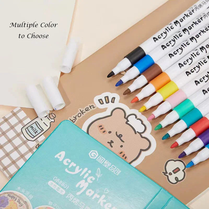 12/24/48/48pcs/set Colorful Highlighter Pastel Pen Art Marker Painting