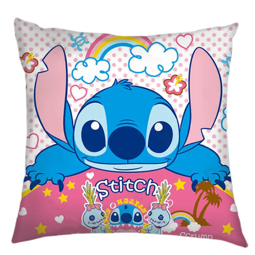 Anime Figure Disney Stitch Double Sided Print Pillowcase Kawaii Stitch
