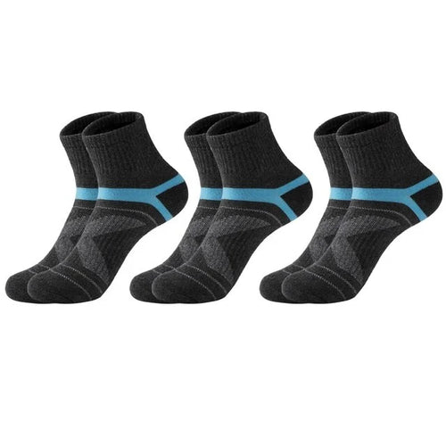 3 Pairs High Quality Men Black Socks Black Sports Socks Casual Soft
