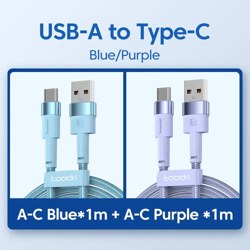 Toocki 2 Pack 3A USB C Cable Type C For Xiaomi 12t Pro Realme Redmi