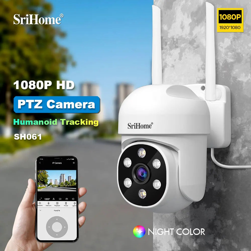 Srihome SH061 Wireless Monitoring Camera PTZ AI 1080P Home Security