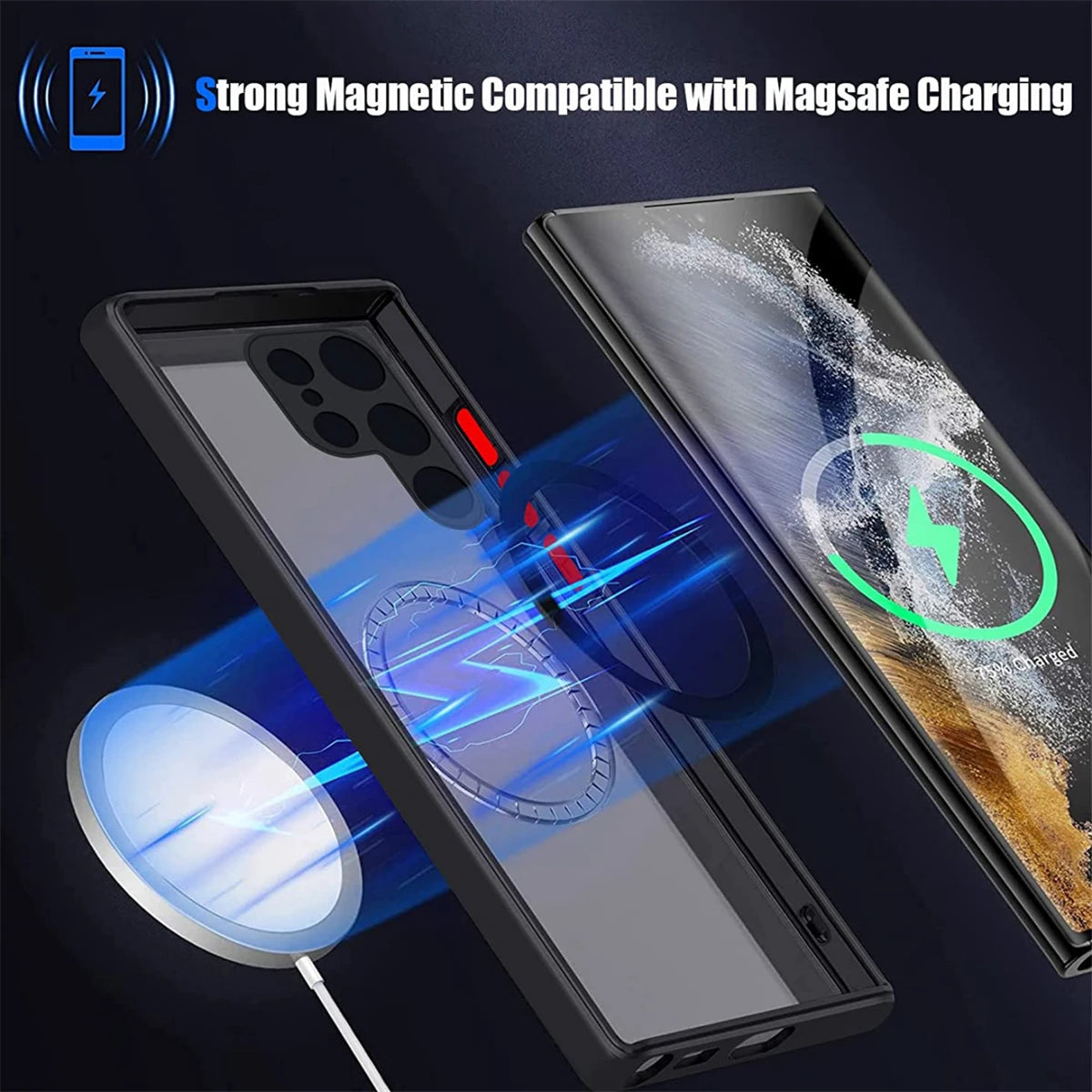 Shockproof Phone Case Magnetic Suction Dropproof Cover Support