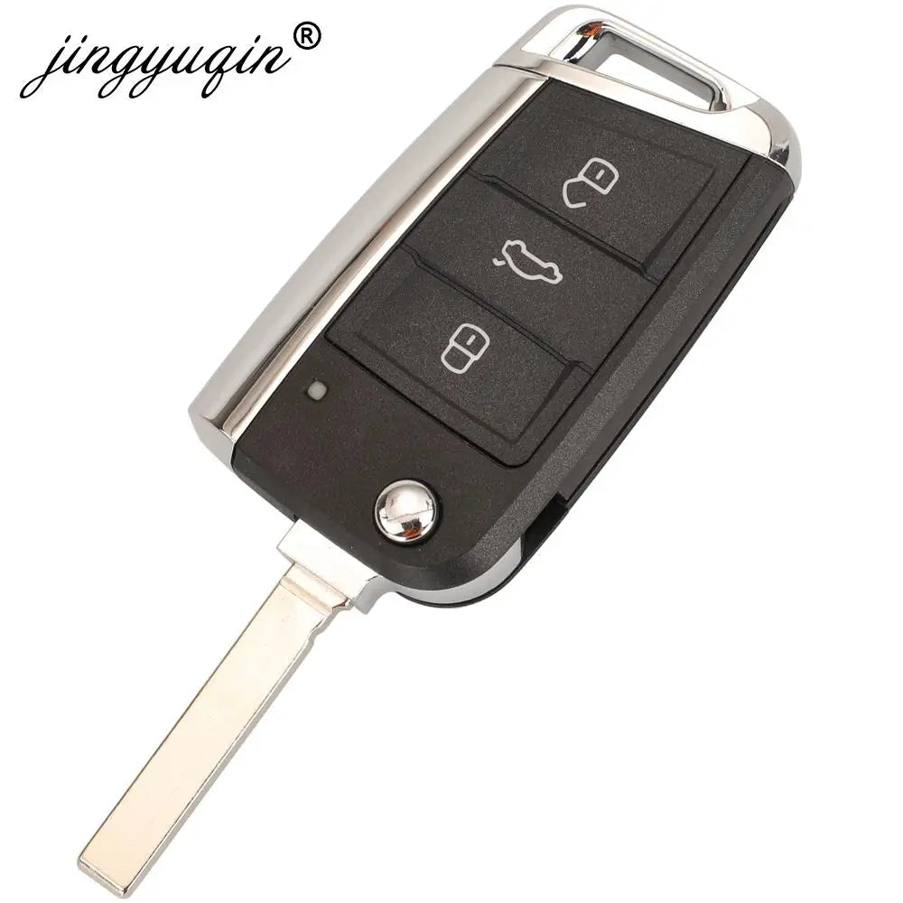jingyuqin Flip Car Key Shell Case Fob For VW Golf 7 Sportsvan GTI MK7