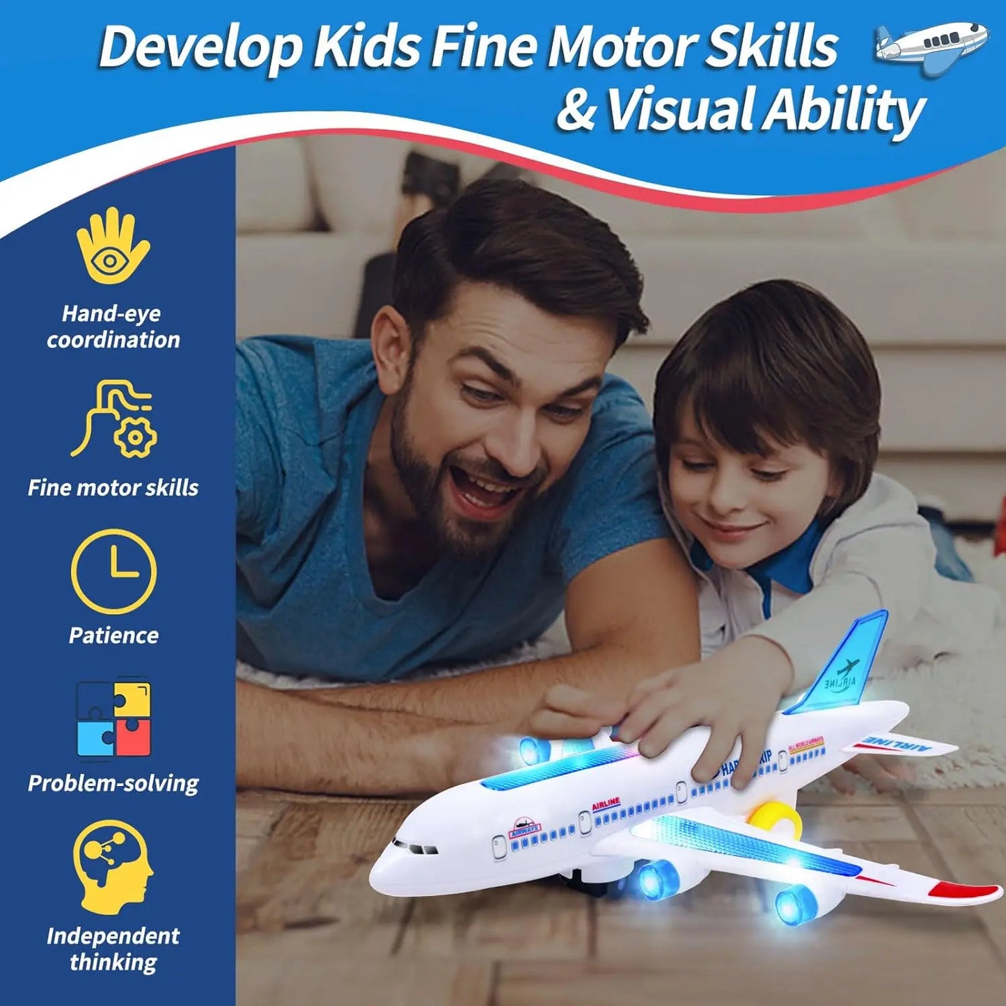Electronic Aeroplane Toy with Music Autopilot Flash Sound Aircraft