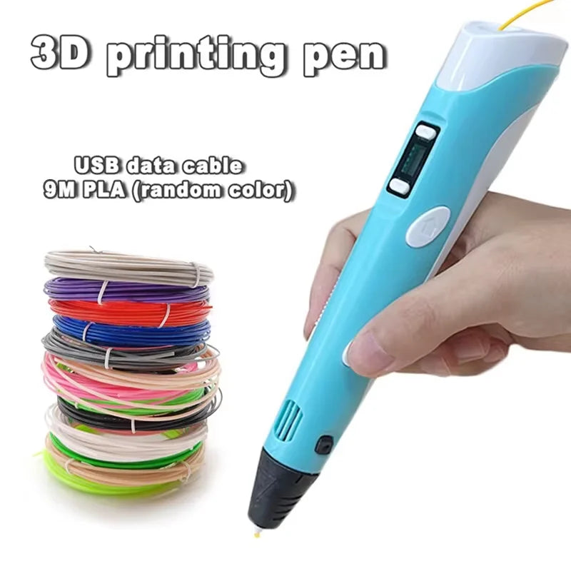 Electronic 3D Printing Pen with 9M PLA Consumables High-Temperature 3D