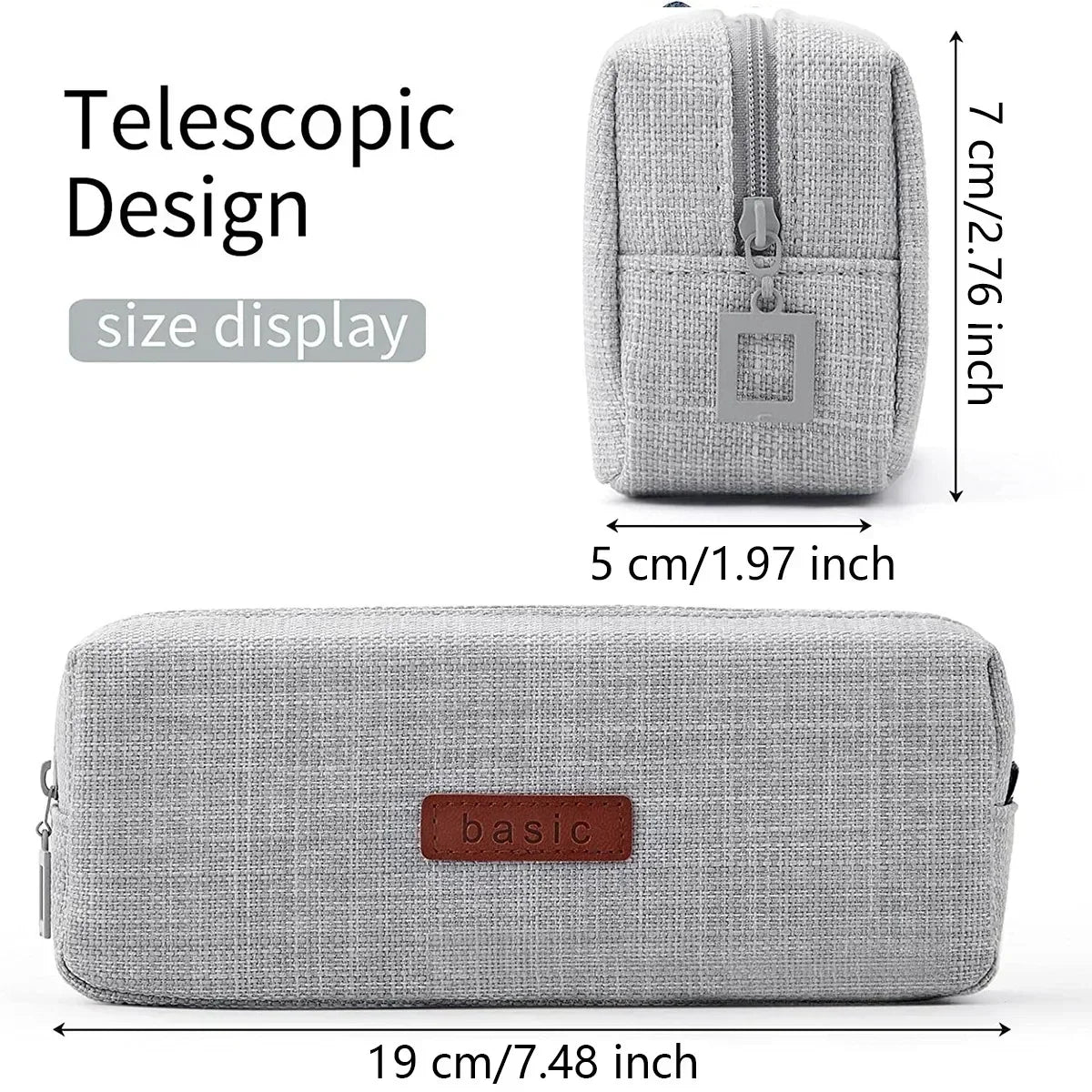 Pencil Case Bag for Girls and Boys Kawaii Washable Pen Box Multicolor