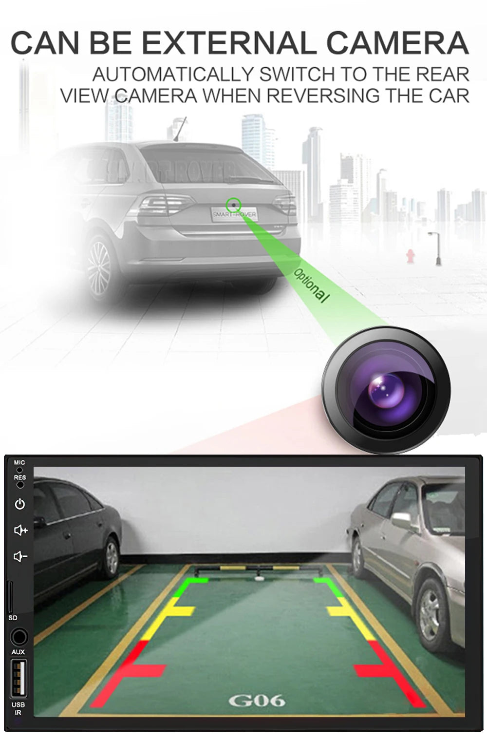 2Din 7 Inch HD Screen Full Touch Carplay Android Auto Car Raido