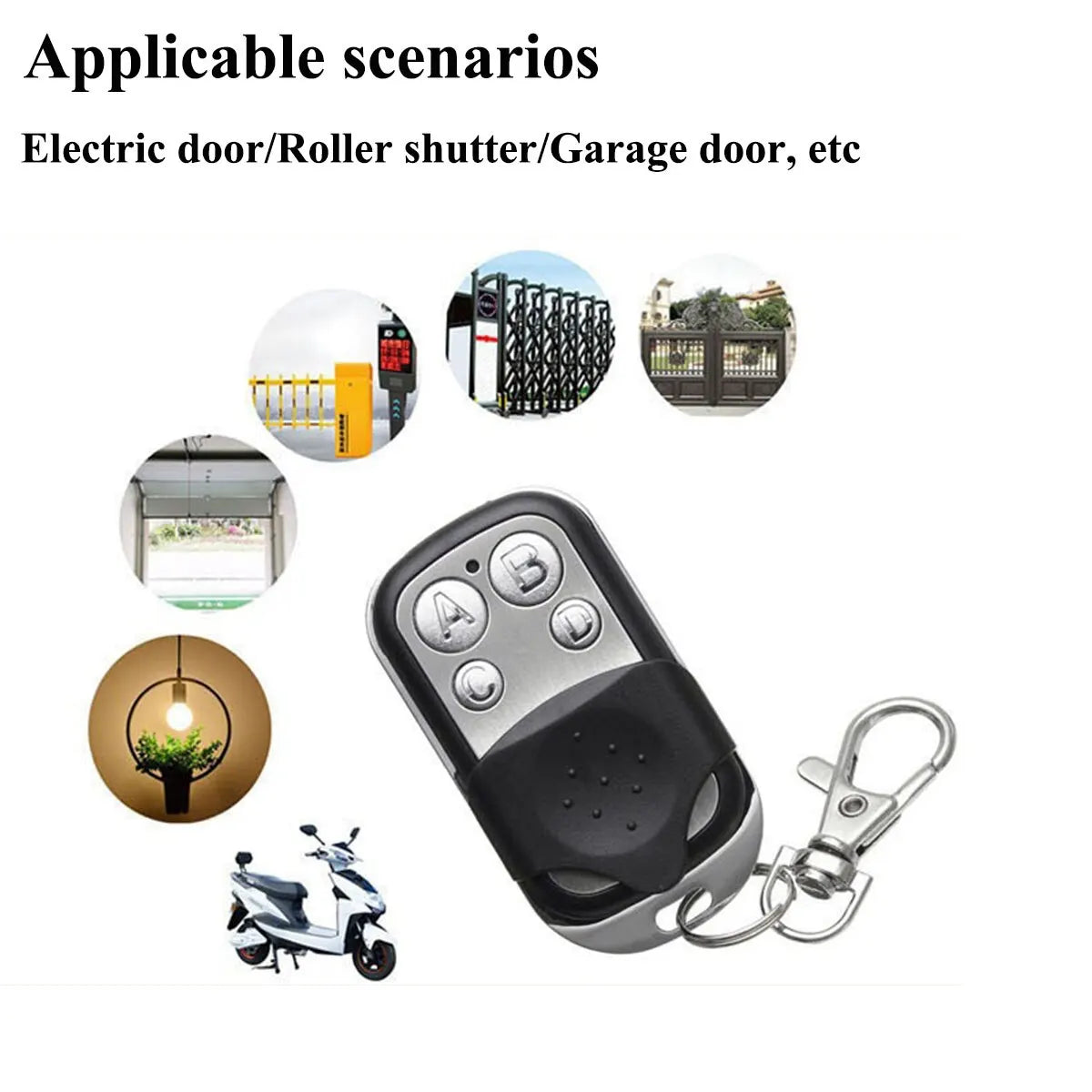 433MHz Remote Control 4CH Car Key Garage Door Gate Opener Duplicator