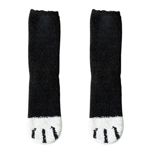 Plush Winter Funny Cute Style Animal Cat Paw Cartoon Pattern Women