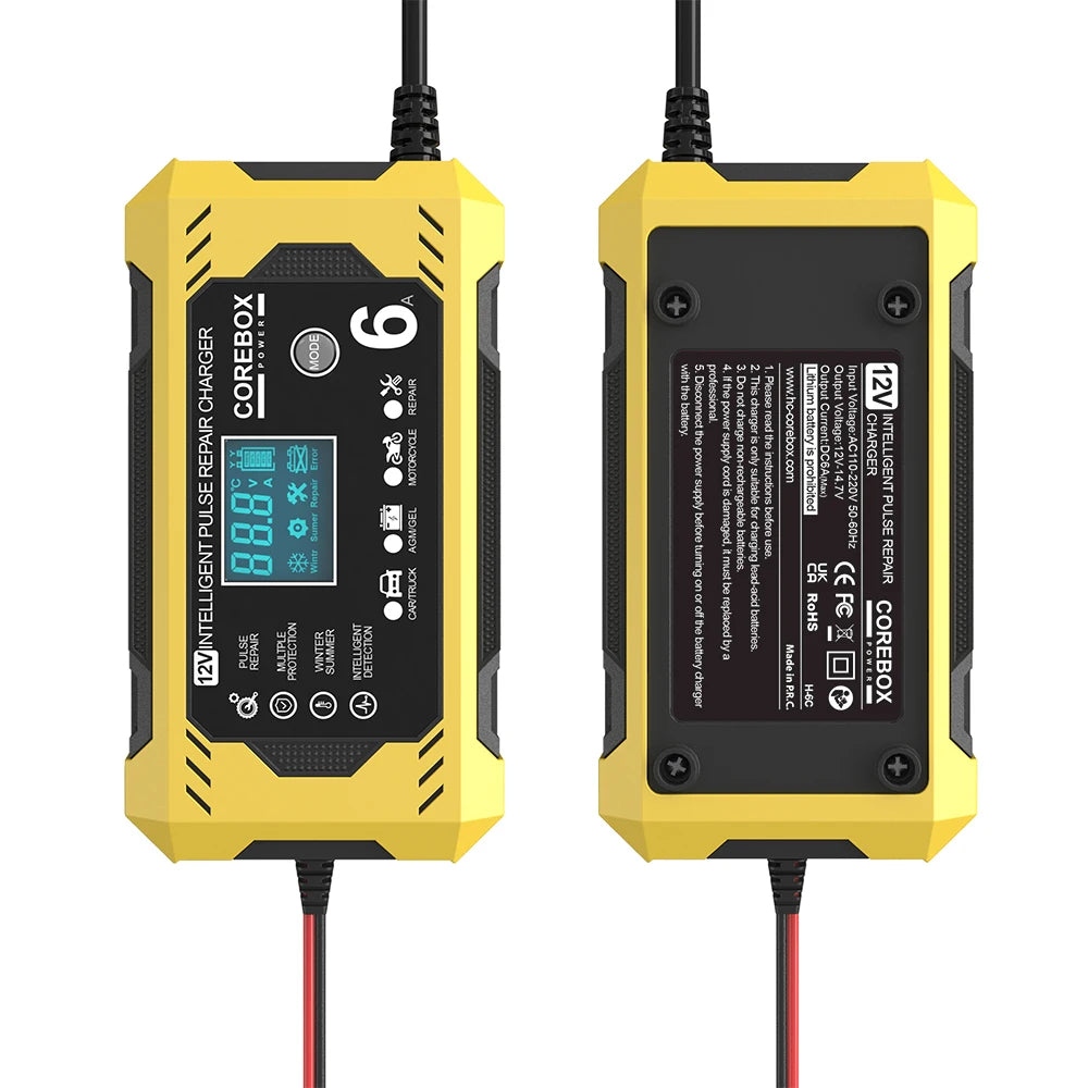 6A 12V Automotive Battery Charger Car and Motorcycle Battery Charging
