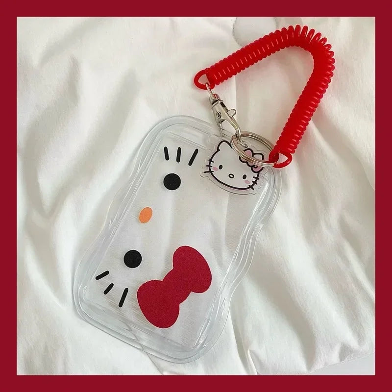 Kawaii Cartoon Hello Kitty Card Holder Cute KT Cat ID Card Student