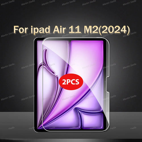 2Pcs Tempered Glass Screen Protector For ipad Pro Air 13 11 2024 M4 M2