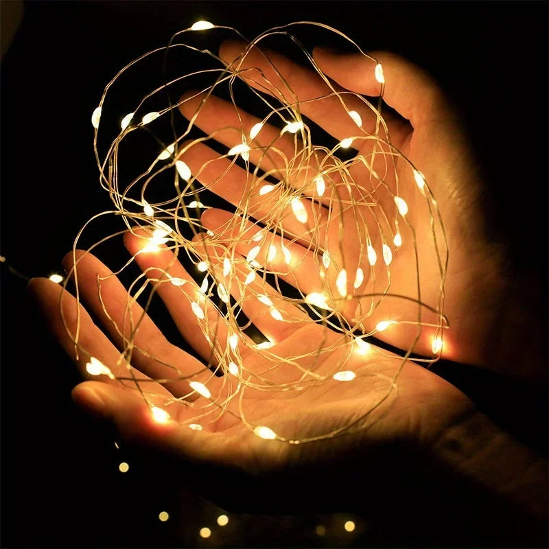 Outside 10 Pack Waterproof Mini Fairy Lights Copper With 3 Speed Modes