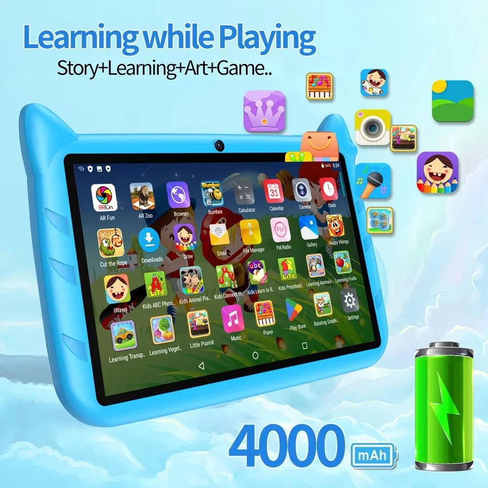 2024 New 7-inch WIFI Children's Tablet Four Core 4GB RAM 64GB ROM Game
