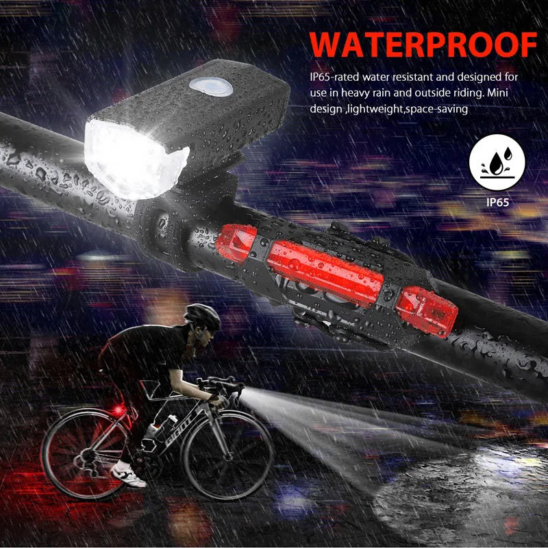 Bike Light Set Front Light with Taillight USB Rechargeable Easy to
