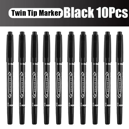 5/10 Pcs Twin Tip Permanent Marker Black/Blue/Red Oil Marker Pen Fine