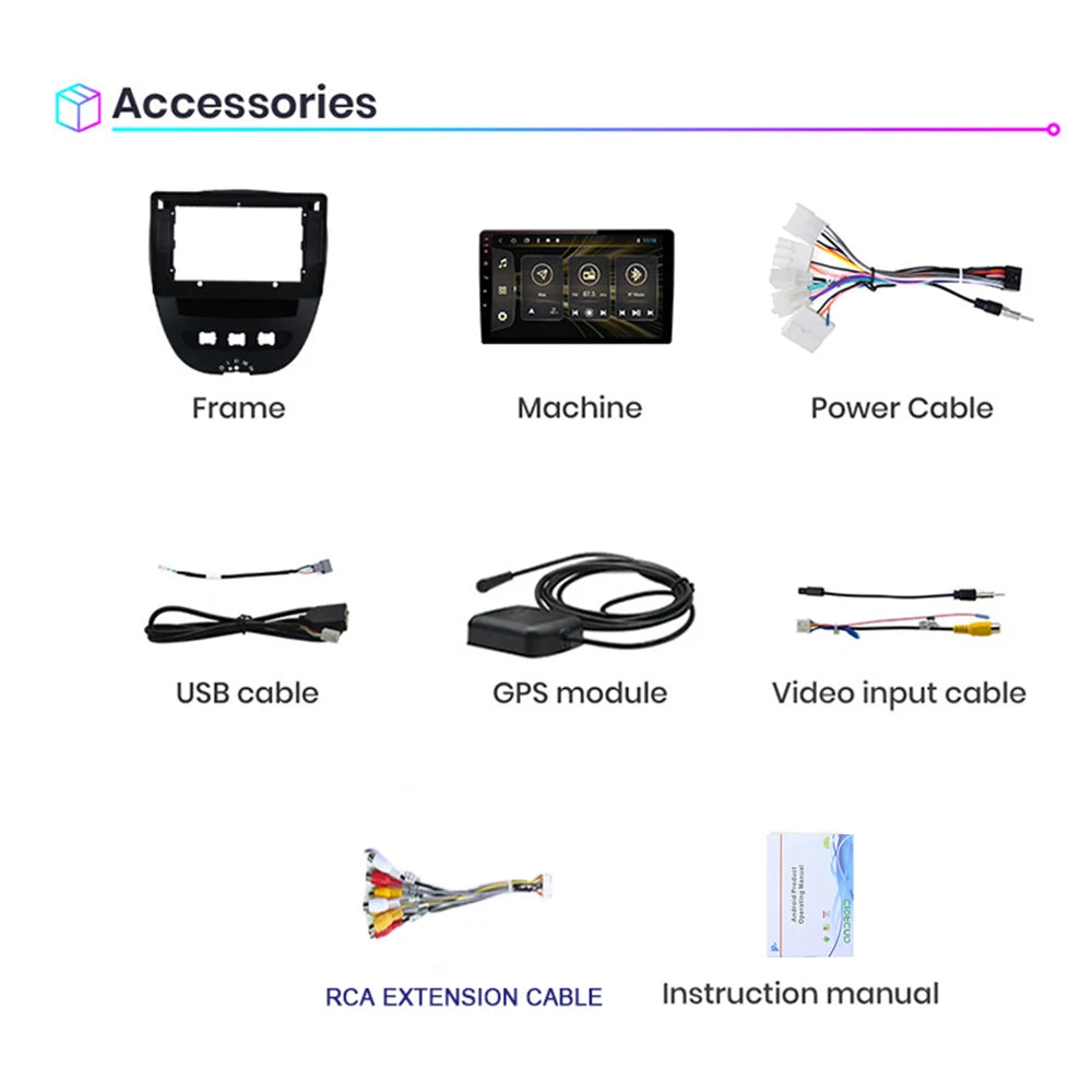 Android 10 2 Din Car Multimedia Player For Peugeot 107 Toyota Aygo