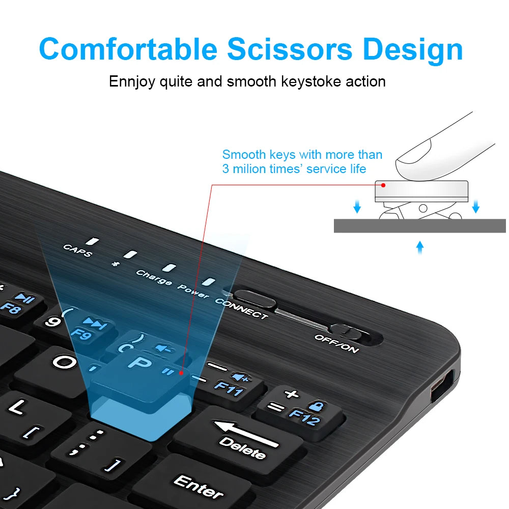 Mini Bluetooth Wireless Keyboard Mouse Set Rechargeable For Phone